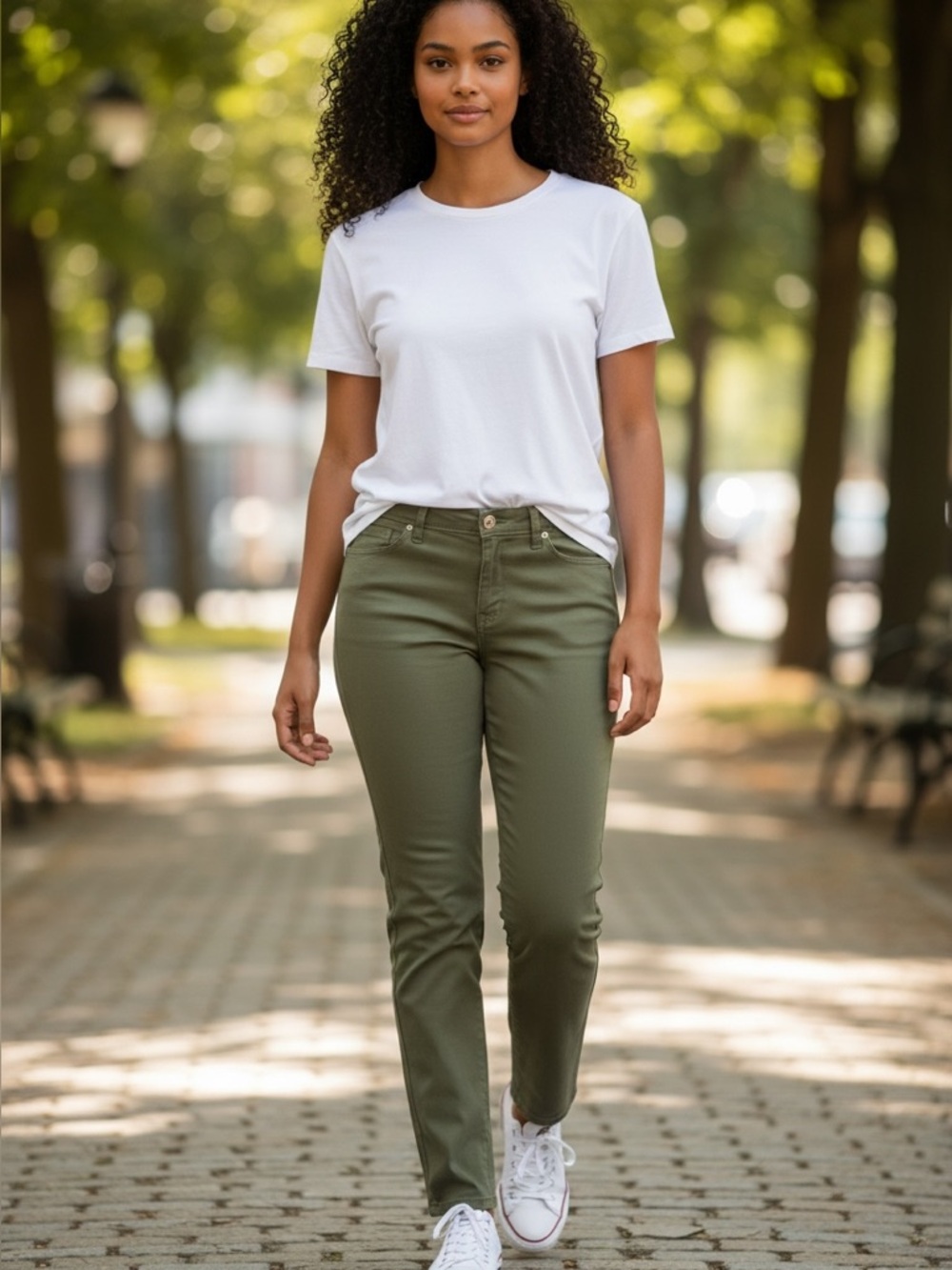 Curve Appeal Olive Green Ankle Jeggings  Size 16   NWT - Picture 3 of 6